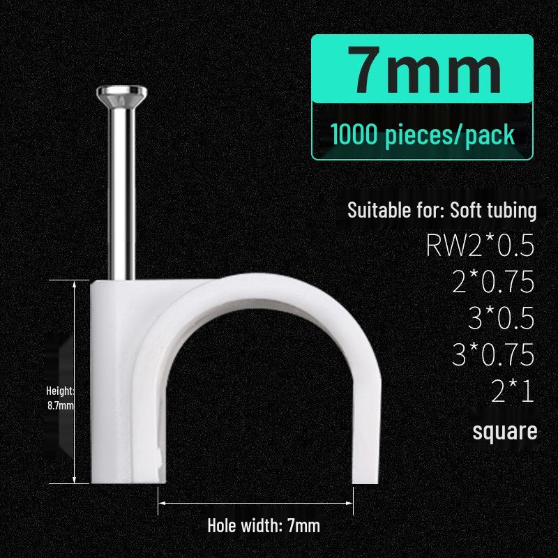 Steel Nail Round Plastic Cable Clip for Wire Management and Network Organization