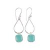 Aqua Chalcedon Edelstein 925 Sterlingsilber Handgefertigter Schmuck Ohrringe 1,90" EE-7-15