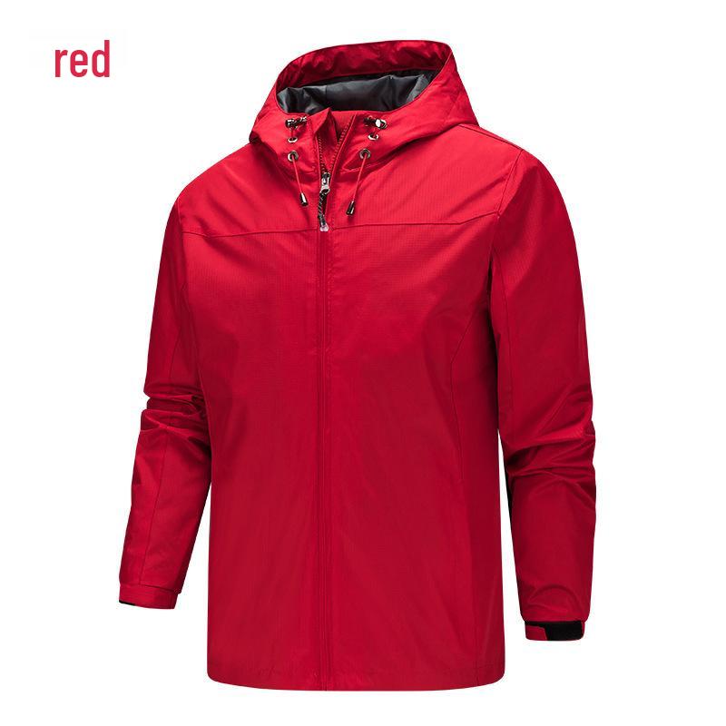 Unisex Outdoor-Windjacke für Paare: Lässige Kapuzenjacke für Frühling-Herbst zum Wandern, anpassbares Logo.