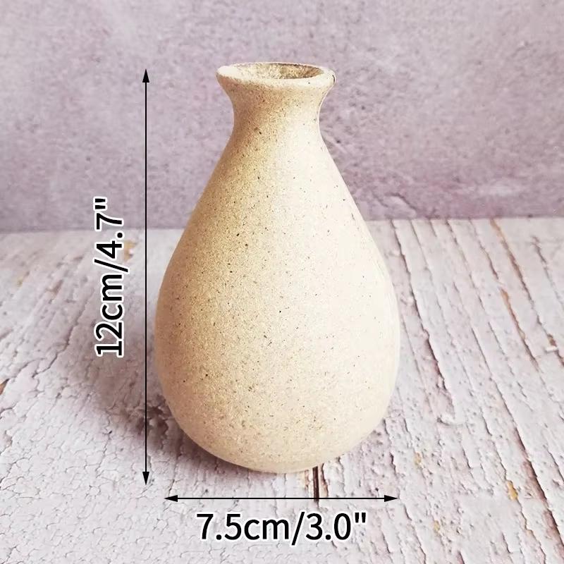 Vaso per Fiori in Legno Vaso Decorativo da Tavolo Retrò Vaso per Composizioni di Fiori Secchi Stile Europeo Vaso Estetico Ornamenti da Tavolo per la Casa