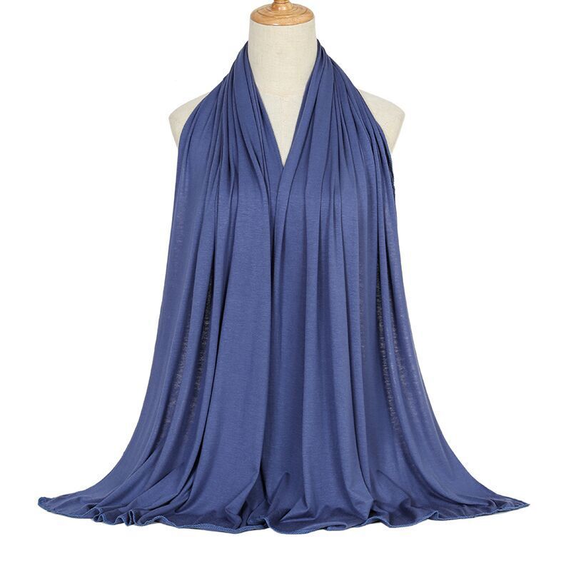 Ramadan Modal Cotton Jersey Hijabs For Woman Long Muslim Scarf Shawl Plain Soft Turban Tie Head Wraps For Women Islamic Clothing