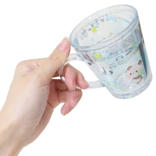 Mochimochi Panda Plastic Cup Glitter Cup/Clover