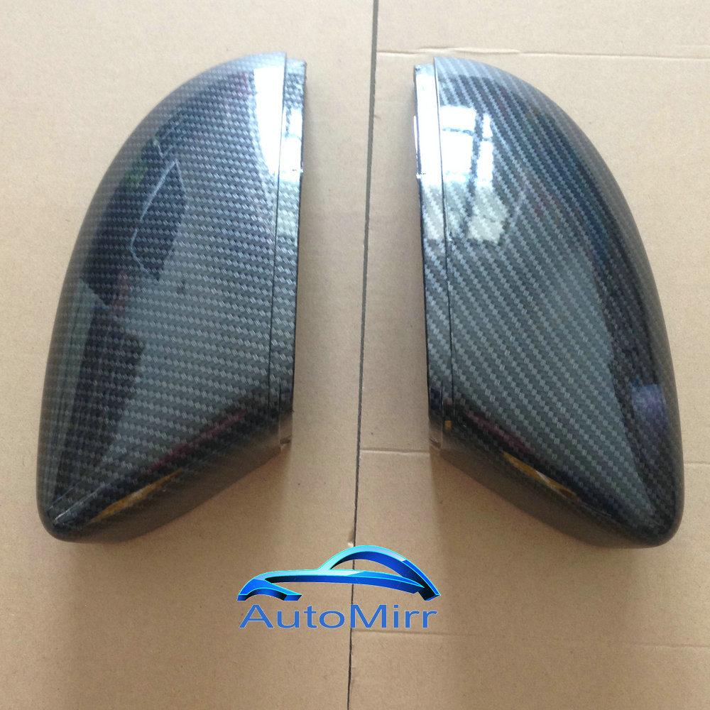 Side Wing Mirror Caps for Volkswagen Passat B7 CC Scirocco MK3 For Jetta MK6 Beetle A5 (Carbon Effect)  6 Replace