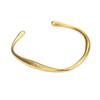 18K Gold-Plated Stainless Steel Geometric Open Bangle Bracelet