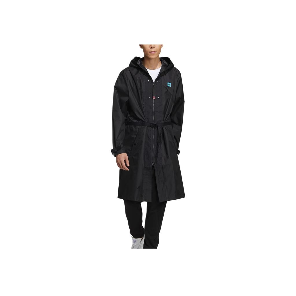 Adidas Originals Trefoil Logo Embroidered Hooded Long Sleeve Windbreaker Men Windbreaker Black GT7304