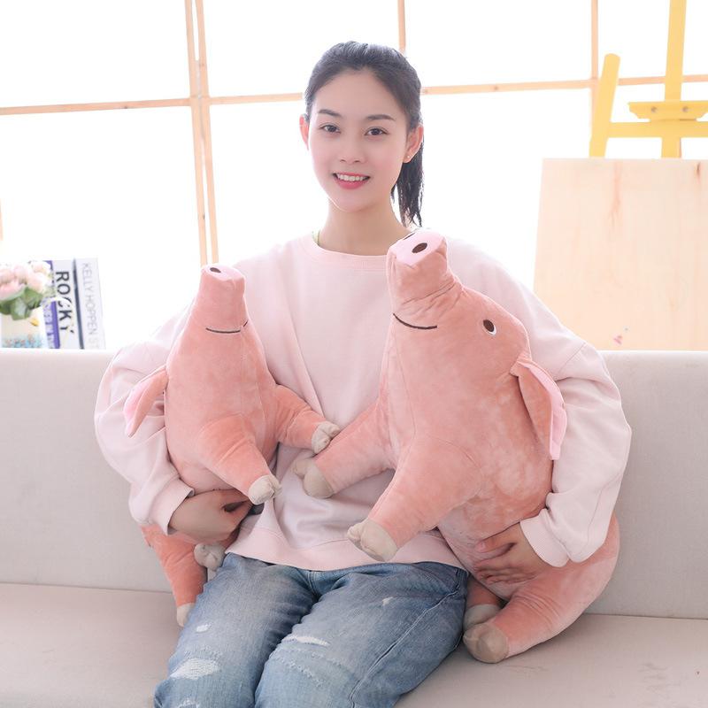 Simulation Lying Down Pig Sleeping Doll Throw Pillow Pink Piggy Plush Toy Pig Doll Birthday Gift Girlfriend