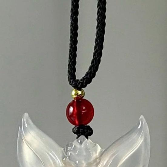 Fuchsmaske Wächter Halskette Traditionelle chinesische Ästhetik Anhänger Unisex Geflochtene Kordel Geschenk für Paare und Freunde