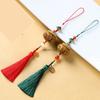 Green Ebony Wood Hollow Out Engraved Miniatures Incense Bag Portable Perfume Pendant Mobile Phone Decorative Wooden Accessorie