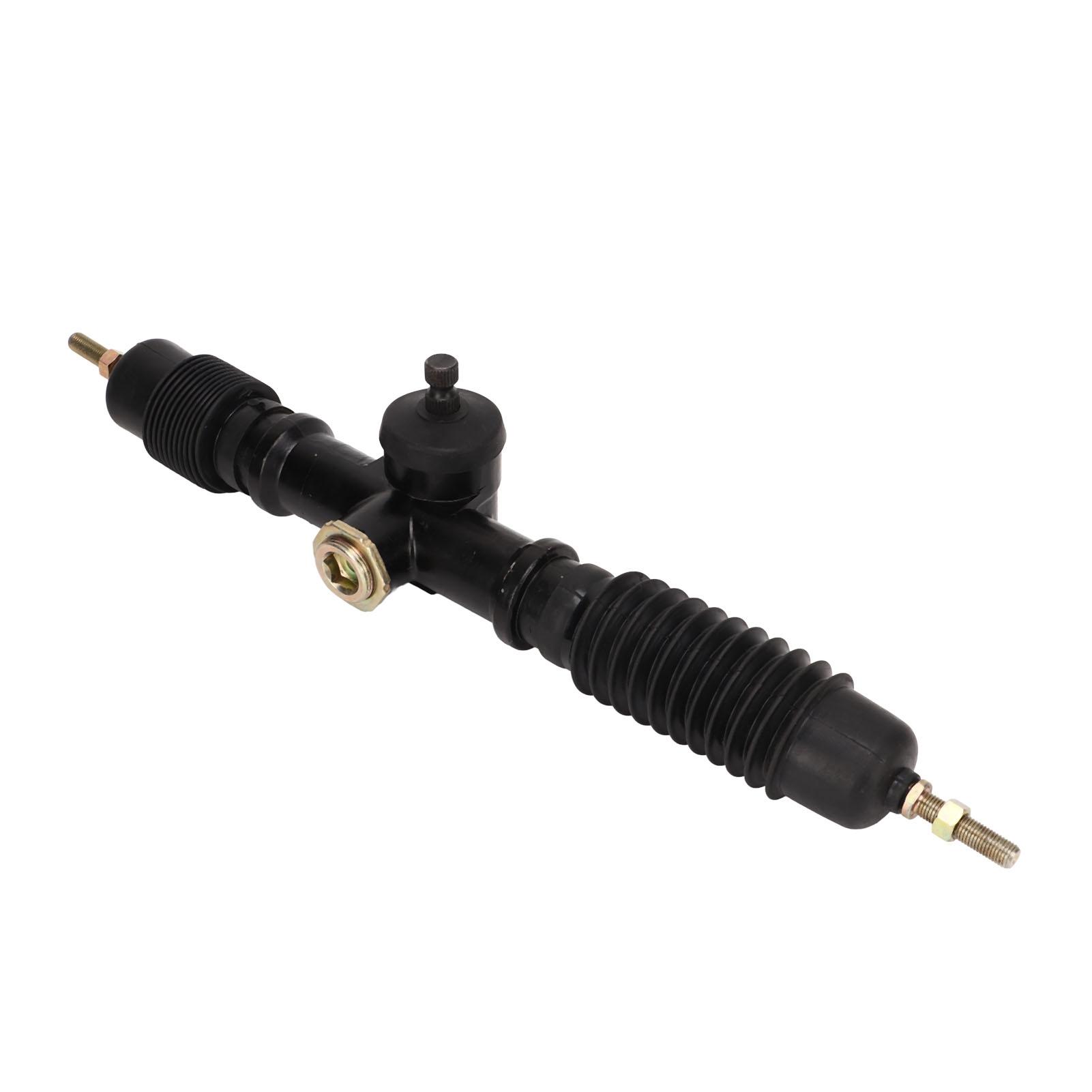 Igeteck Unisex Black 500Mm Power Steering Gear Rack Pinion Assy 30T Polished Fit For Diy 110Cc‑250Cc Go Kart Karting Atv Utv Quad Bike