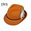 Versatile Casual Hat Fedora with Feather, Short Brim Vintage Jazz Hat, German School Cultural Festival Accessory Oktoberfest Costume Accessories