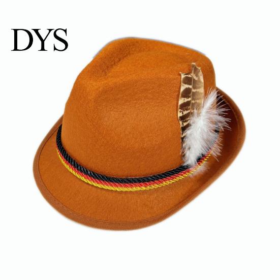 Versatile Casual Hat Fedora with Feather, Short Brim Vintage Jazz Hat, German School Cultural Festival Accessory Oktoberfest Costume Accessories
