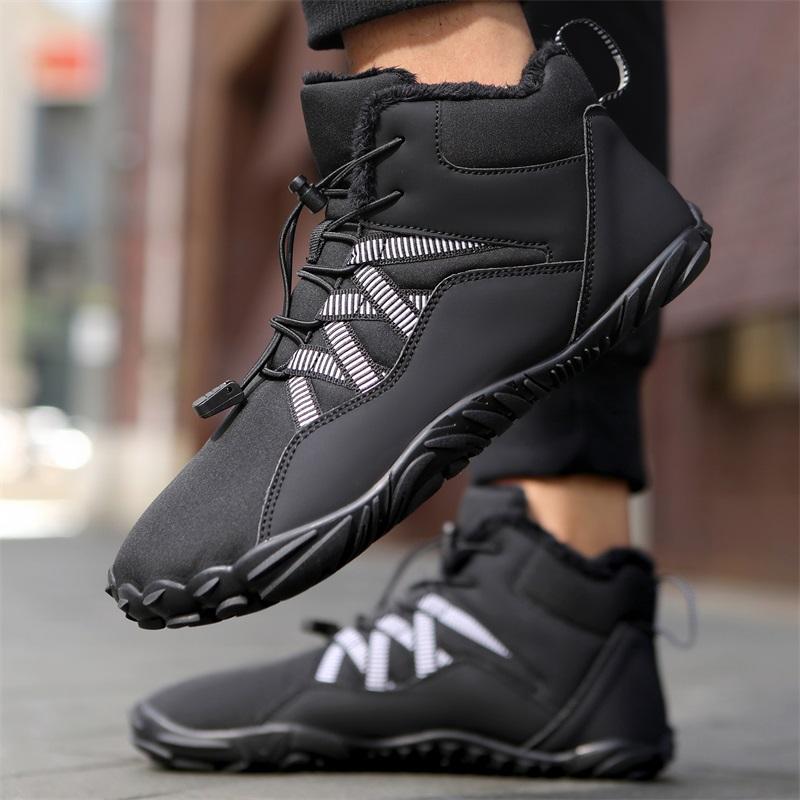 Herren Winter Plüsch Wanderschuhe Damen High-Top Schneestiefel Rutschfest Warm Outdoor Sneakers für Camping Trekking