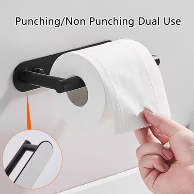 Stainless Steel Toilet Paper Holder No Drilling Tissue Roll Holder Wall Mounted Tissue Rack Bathroom Accessories