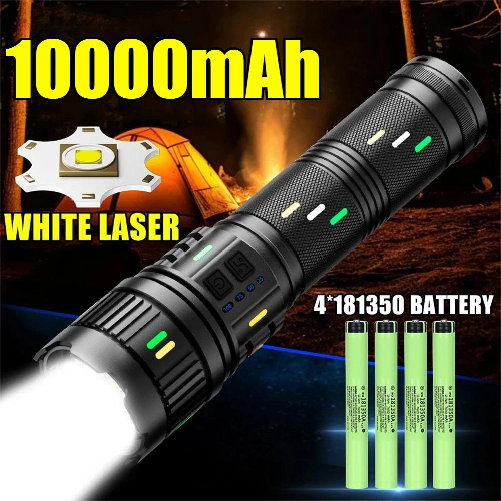 Long RangeTorch With Luminous Strip High Power LED Flashlight USB Rechargeable Powerful Lantern Strong Light Lamp