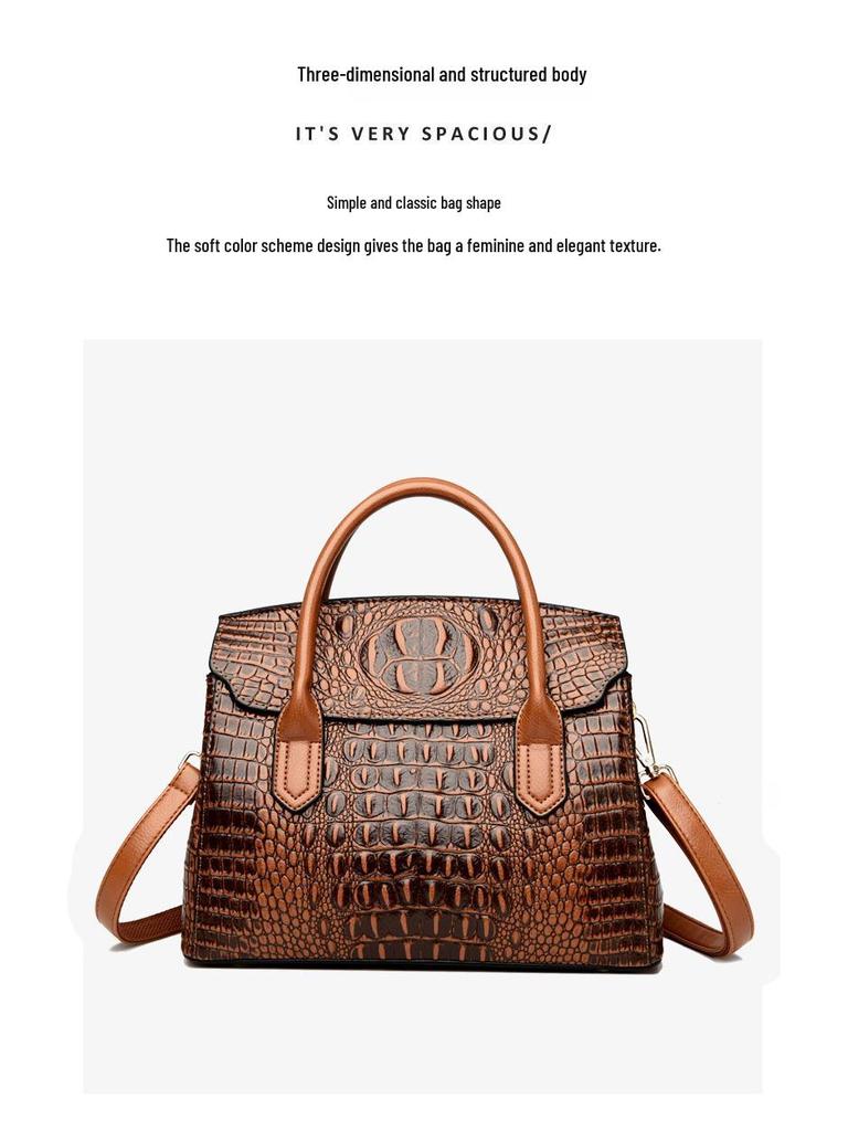 2025 Trendy Retro Crocodile Pattern Women's Crossbody Handbag