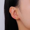 Kpop Flower Stud Earring Stainless Steel Mini Ear Studs for Women Trendy Floral Jewelry Wedding Gift