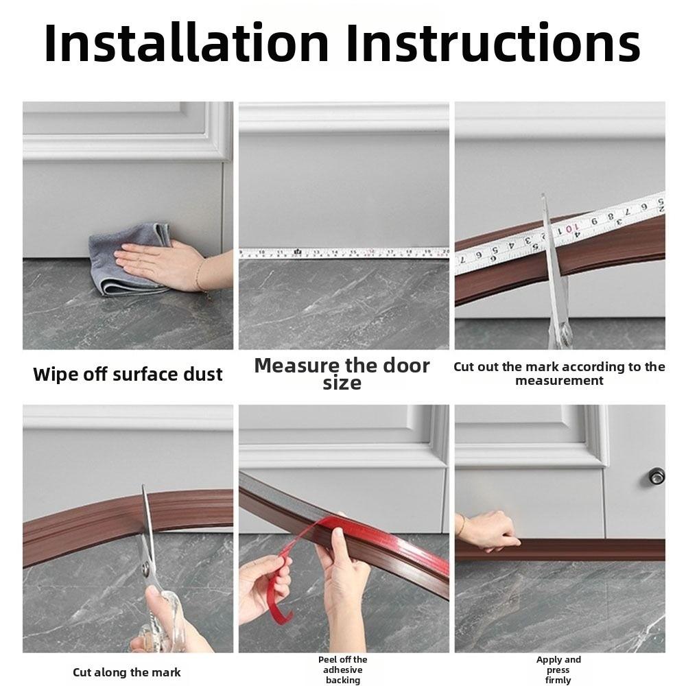 1M Door Bottom Sealing Strip Flexible Dustproof Under Door Draft Stopper Sealing Strip Sound Insulation Weatherstrip Draft Guard