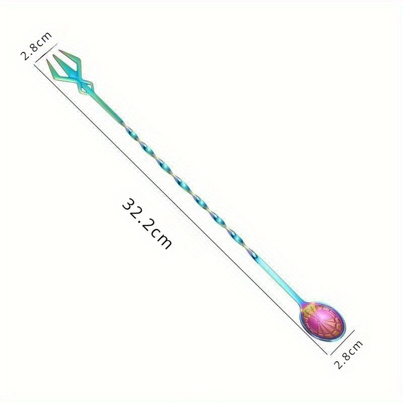 1/4 ks Koktejlová spirálová míchací lžíce s dlouhou rukojetí Vidlička Nerezová ocel Míchací tyčinka na whisky Barové muddlery Kuchyňské barové doplňky