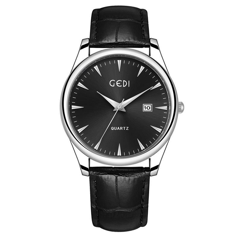 Couple Classic Leather Watch Simple High-End Calendar Waterproof Quartz Watch High-Value Watch