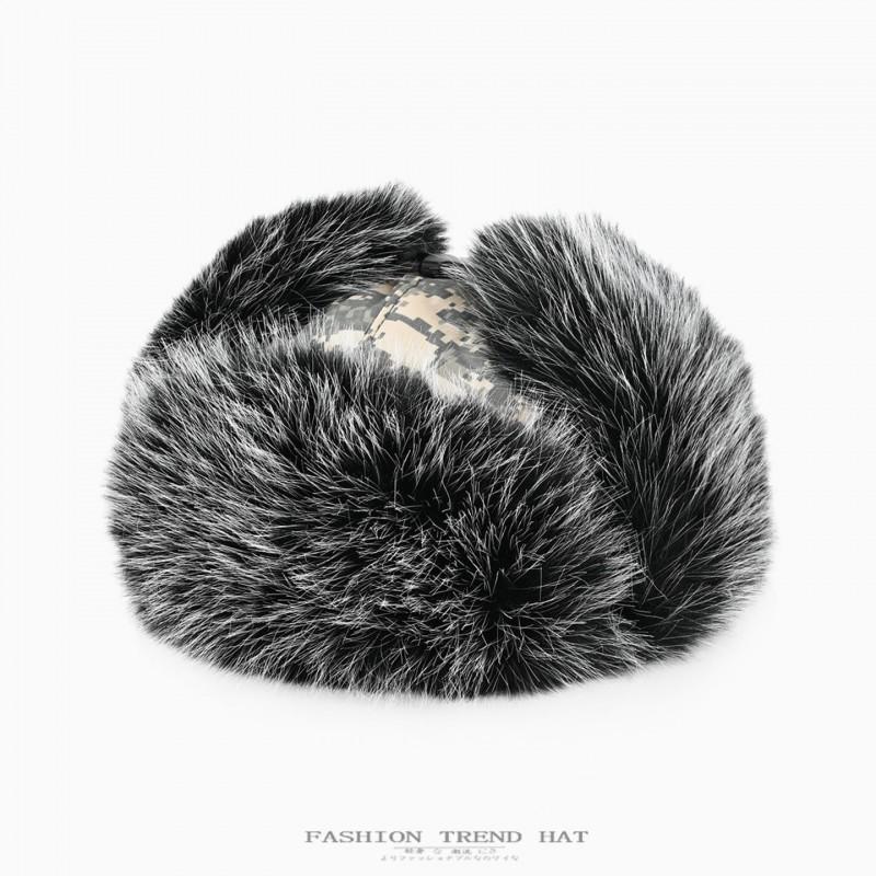 Warm Faux Mink Camouflage Fleece Beanie Hat Men Women Winter Thick Lined Ear Protection Cap Riding Outdoor