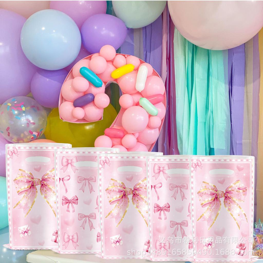 Schleifen-Thema Partyzubehör Geschenktüte Schleifen-Partydekoration Süßigkeitentüte Geschenktüte Tragetasche