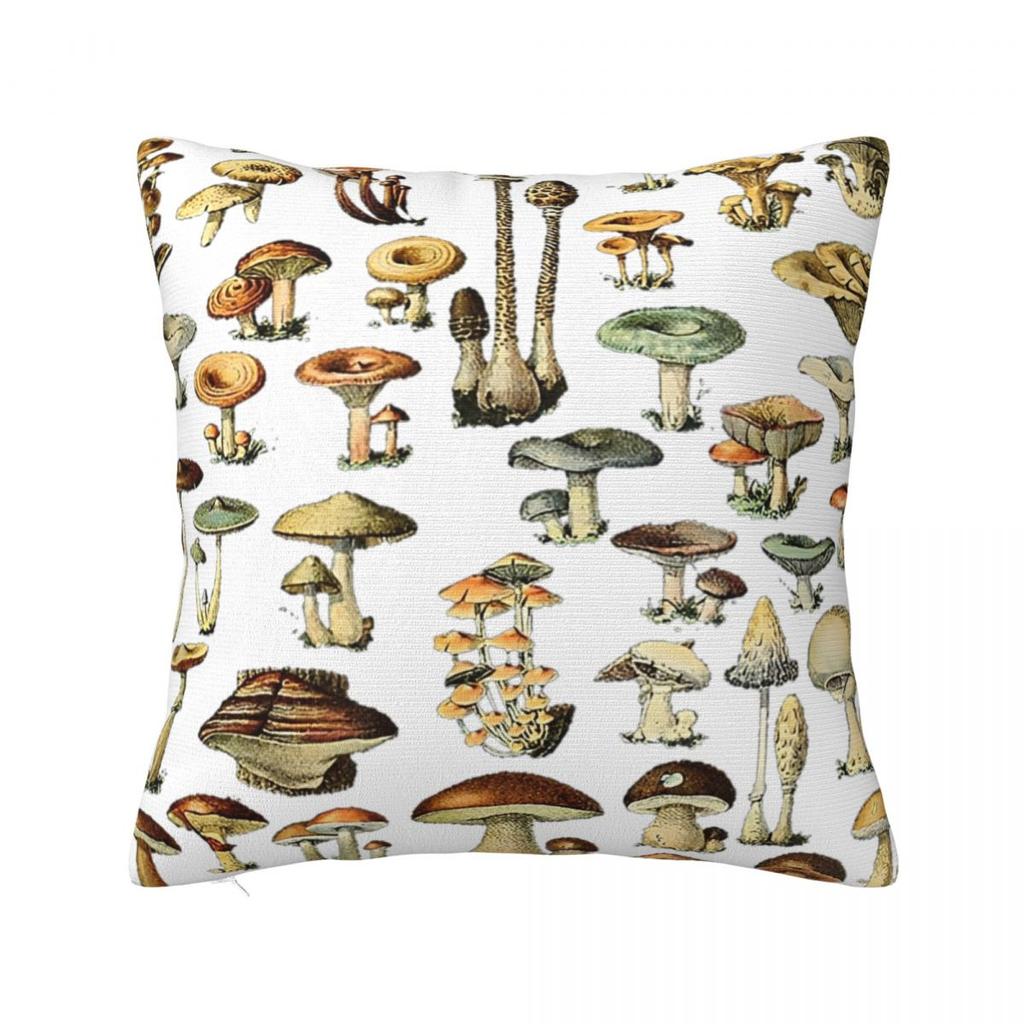 Mushroom Cartoon Pillow Case Forest Plant Cushion Cover Novelty Zippered Decorative Throw Pillow Case Cover for Living Room