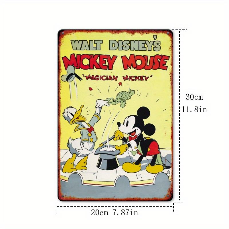 1pc Disney Mickey Mouse & Donald Duck Magician Tin Sign, Vintage Iron Wall Art for Bar, Cafe, or Entertainment Room Decor