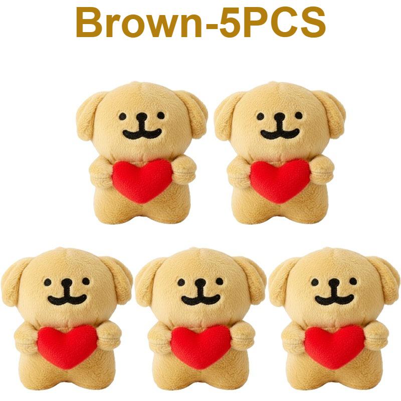 1-20PCS 3D Cute Plush Dog Keychain Soft Fabric Heart Line Design Puppy Toy Bag Pendant Gift Decorative Doll Accessories
