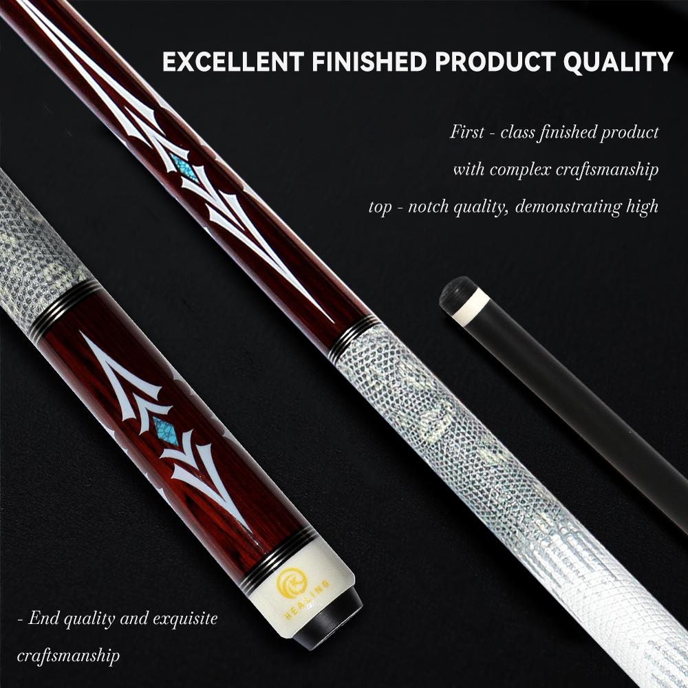OKHEALING Karbonfaser Billard Queue Stick (Black Technology Geringe Durchbiegung Pro Taper Billard Queue 11,8 mm Spitze, 147 cm, Spiel Queue)