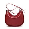 Echte Leder Sichelmond Tasche Handtasche Große Kapazität Glänzendes Weiches Leder Umhängetasche Halbrund Satteltasche Hornmond Tasche