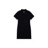MLB New York Yankees Solid Polo Neck High Waist Pullover Sports Style Short Sleeve Dress Women dresses Black 3FOP00623-50BKS