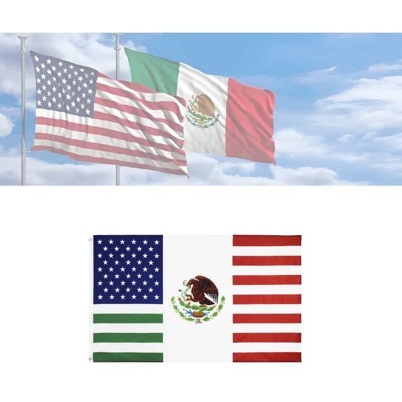 Celebrate Unity With 90*150cm Us Mx Friendship Flag Made Of Durable Polyester Fabric