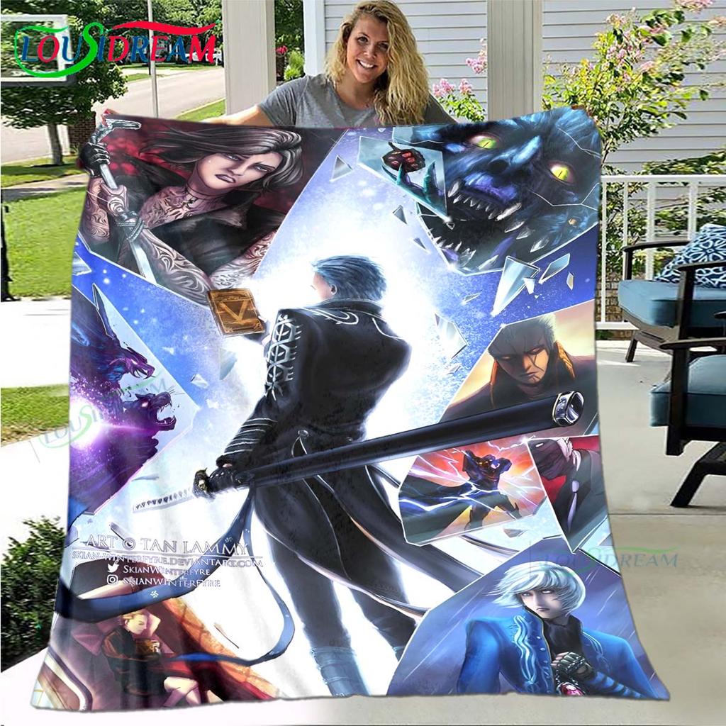 Fashion D-Devil May Cry Tapestry Game Poster Four Seasons Blanket Sofa Cover Travel Bed Plush Blanket Office Break Blanket Gift