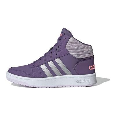 Tênis de Basquete Retrô Respirável Neo Hoops 2.0 Mid Infantil Roxo EH0170