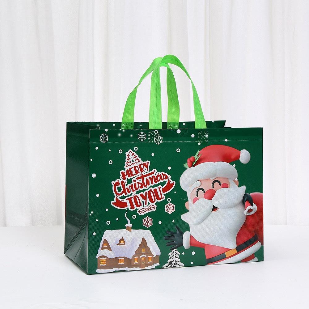 StoBag Christmas Non Woven Tote Bags Reusable Gifting Bags for Holiday Packaging Candy Cake Party Favors Retail Shopping Markets