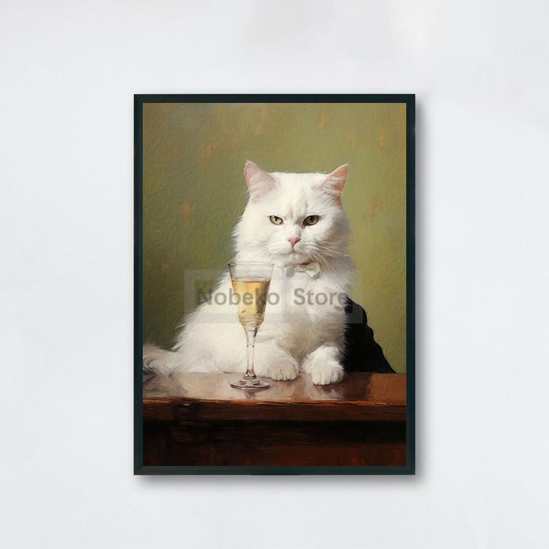 Vintage Animal Cocktail Poster Trendy Antique Prints Canvas Painting Funny Kitchen Wall Art Home Room Retro Bar Cart Decoration