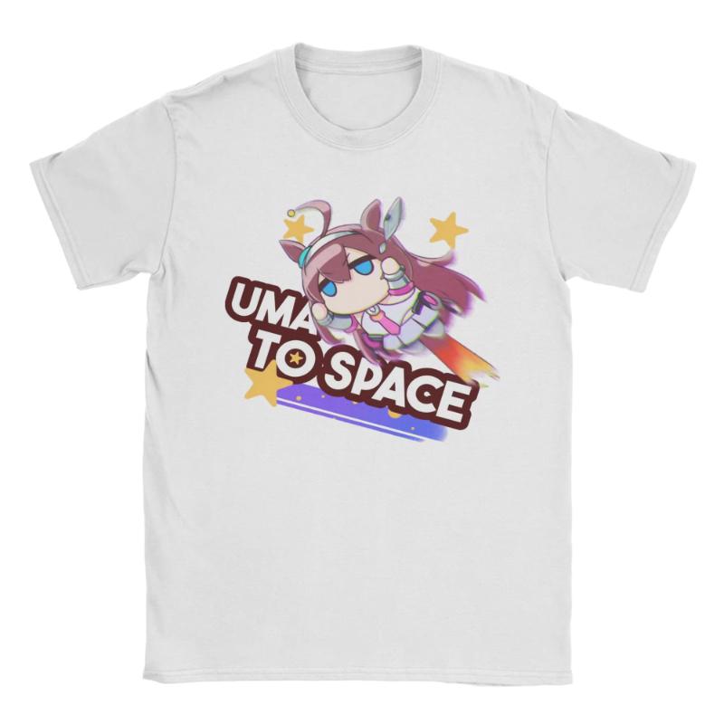 I Paused My Umamusume Career To Be Here Men T Shirt Tees Short Sleeve Round Collar T-Shirts Cotton Plus Size Clothes