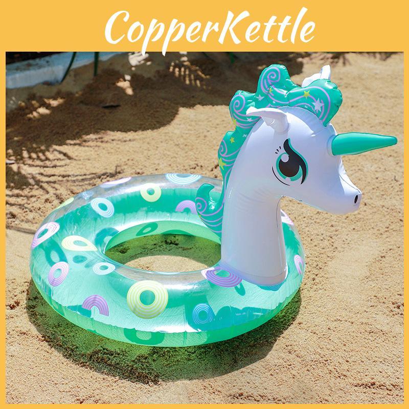 In Stock New Inflatable Glitter Unicorn Swim Ring For Kids Cartoon Pattern Fitness Equipment