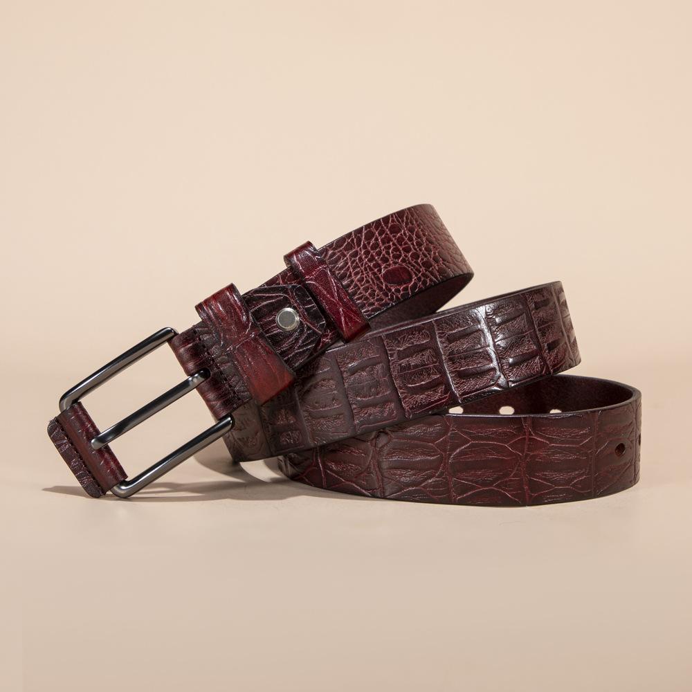 First Layer of Foreskin Head Belt Men's Belt Real Cowhide Belt Casual Pin Buckle Belt