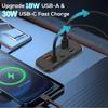 4/6 Ports 112W Dual 18W USB-A 30W PD3.0 QC3.0 Car Charger Outlet ast Charging Power Adapter with Voltmeter Switch for 12V/24V for Car RV Truck Boat