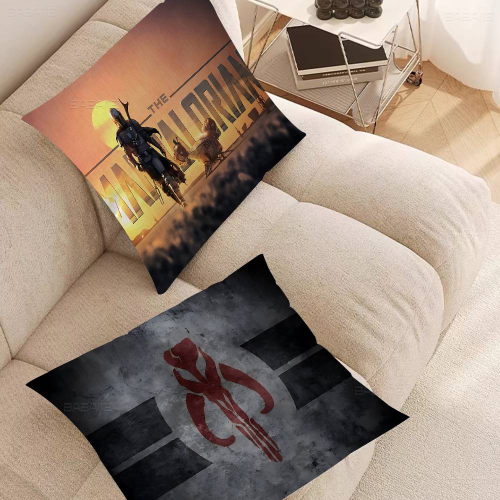 The M-Mandalorian Film Pillowcase Toon Gift Cushion Cover Bedroom Home Sofa Chair Seat Decor Pillow Case