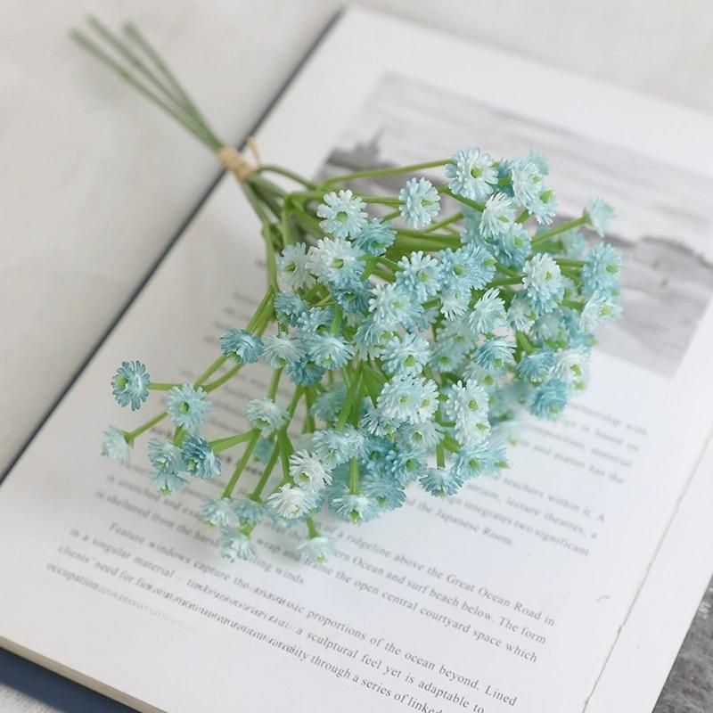 Soft Plastic Baby's Breath Artificial Flowers 22cm Real Touch Gypsophila Mini Bouquet for Wedding Home Decor, 1 Pack