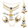 Ladies Bridal Party Costume Necklace Earrings Headpiece Hand Jewelry Set Belly Dance