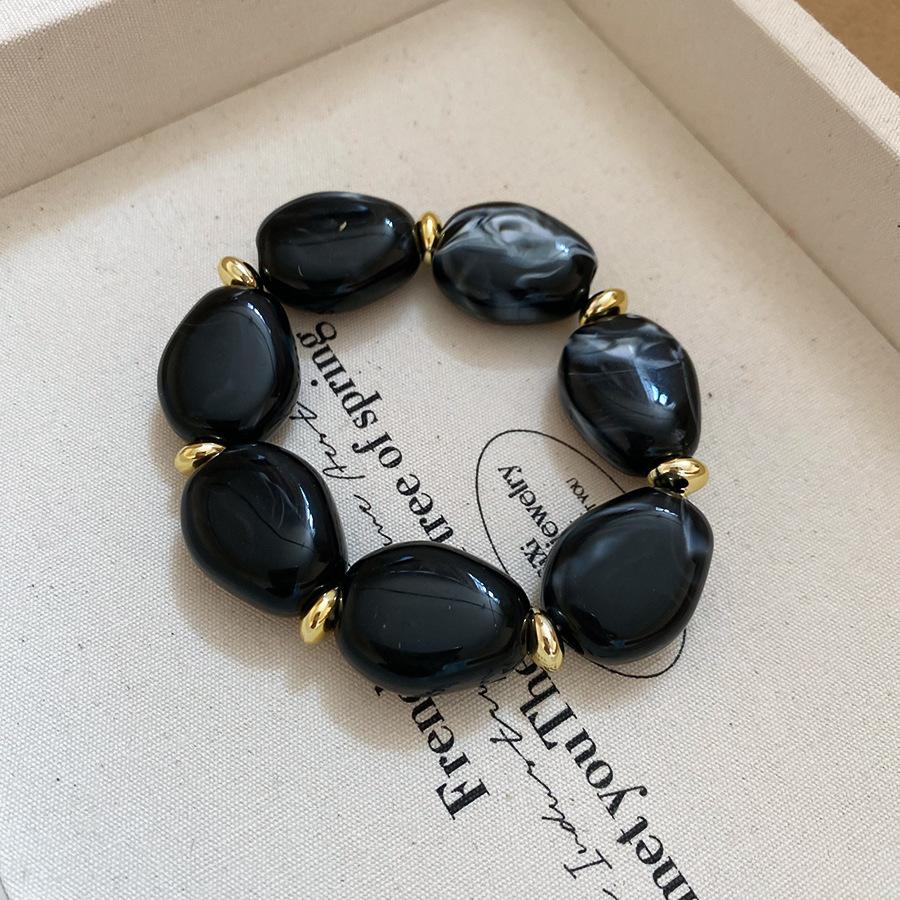 Bohomia Irregular Acrylic Oval Elastic Beaded Strand Bracelets for Women Vintage Leisure Bracelet Fashion Jewelry Gifts