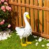 Zonne-Veranda Gans Beeld, Metalen Tuingans met Zonne-Verlichting voor Gazon Tuin Achtertuin, Voortuin Gans voor Tuindecoratie
