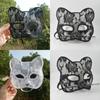 Pvc Lace Cat Face Mask For Halloween Cosplay And Stage Performances