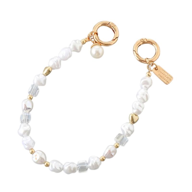 

Elegant Pearls Beaded Phone Wrist Strap Fashionable Phone Lanyard Bag Charm Phone Case Decoration Chain for Woman