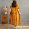 Dimanaf 2025 Women Plus Size Spring Summer Dress Casual Floral Dress Basic Vintage Loose Long Dress Maxi 9302