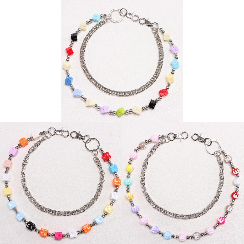 Hip Hop Double Layer Belt Chain For Men And Women With Metal Clips Fashion Jeans Accessory