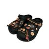 Crocs Baya Platform Clog Acacia Buckle EVA Comfortable Versatile Hole Shoes Unisex Black